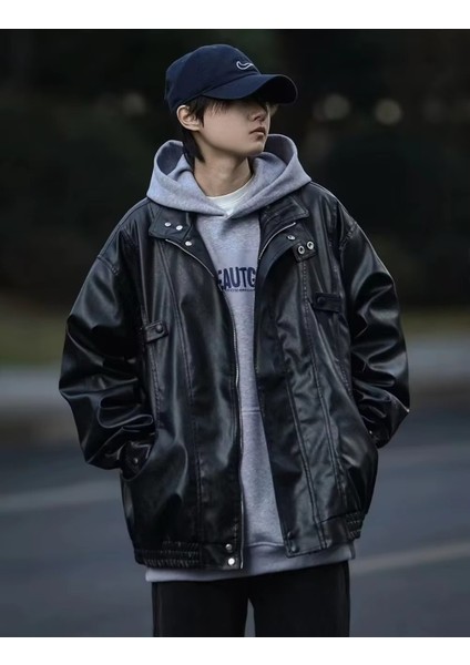 Ultra Ovarsize Hakiki Deri Unisex Hip Hop Ceket Tarzı Mont