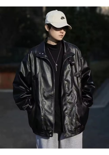 Ultra Ovarsize Hakiki Deri Unisex Hip Hop Ceket Tarzı Mont
