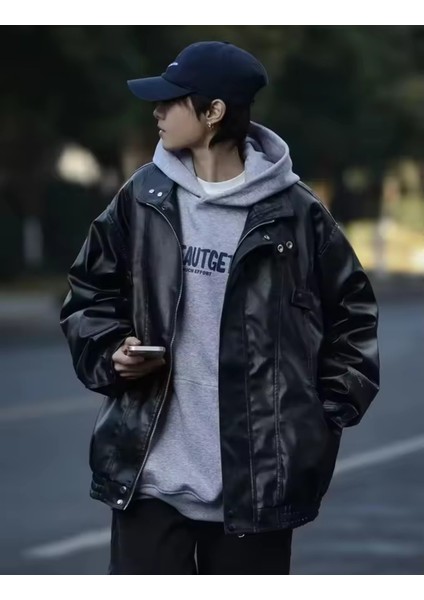 Ultra Ovarsize Hakiki Deri Unisex Hip Hop Ceket Tarzı Mont