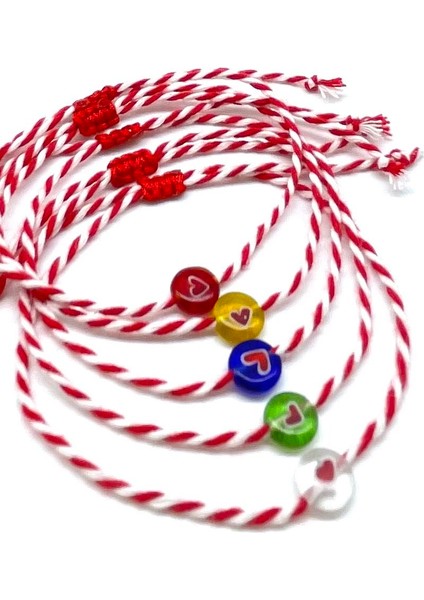 5'li Kartlı Jelatinli Yılbaşı Hediyelik Kalpli Marteniçka Bilekliği Seti