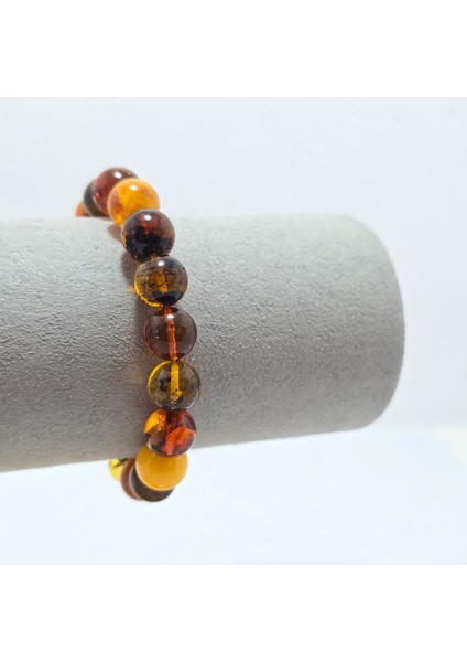 Küre Kesim Kehribar Doğal Taş Bileklik modelleri