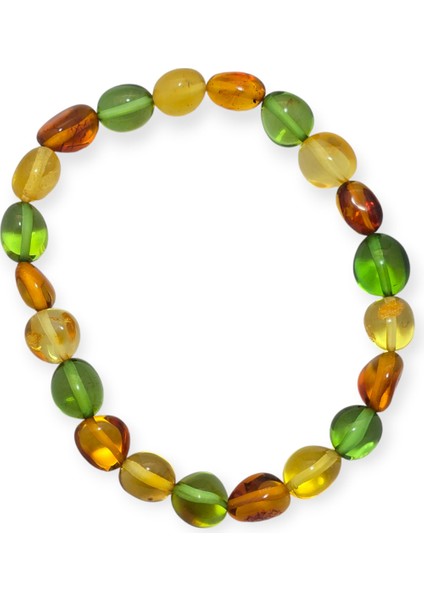 Amorf Kesim Damla Kehribar Doğal Taş Bileklik