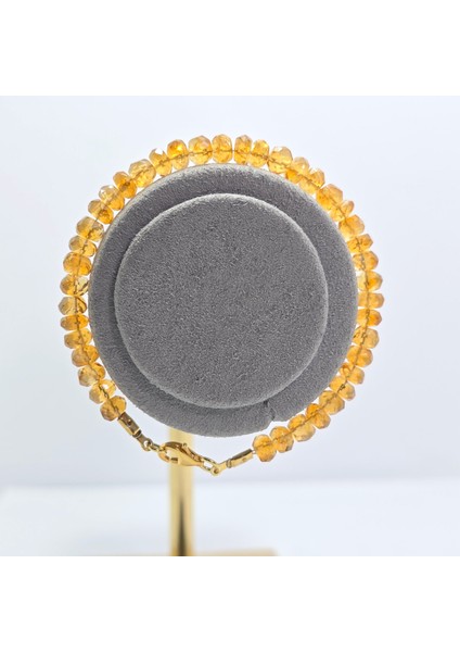 Sitrin 3-4 mm Doğal Taş Bileklik modelleri