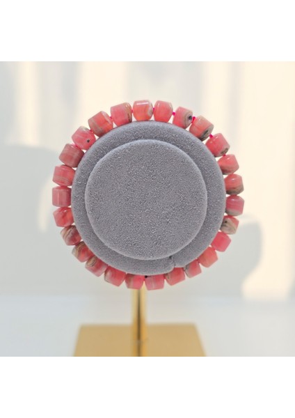 Rodokrozit Boru Kesim Doğal Taş Bileklik modelleri