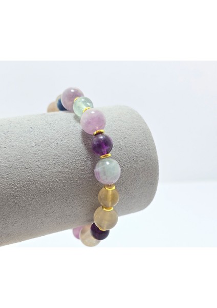 Florit 8 -10 mm Küre Kesim Özel Tasarım Doğal Taş Bileklik modelleri