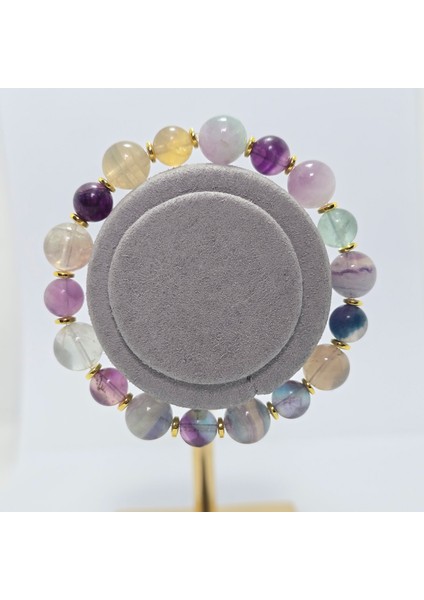 Florit 8 -10 mm Küre Kesim Özel Tasarım Doğal Taş Bileklik fırsatları