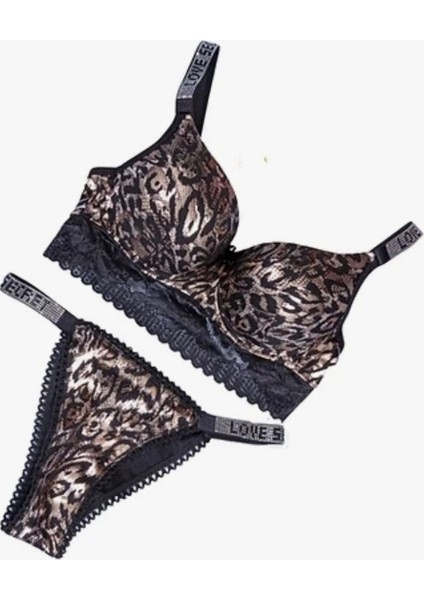 Love Secret Destekli Leopar Baskılı Sütyen Takımı