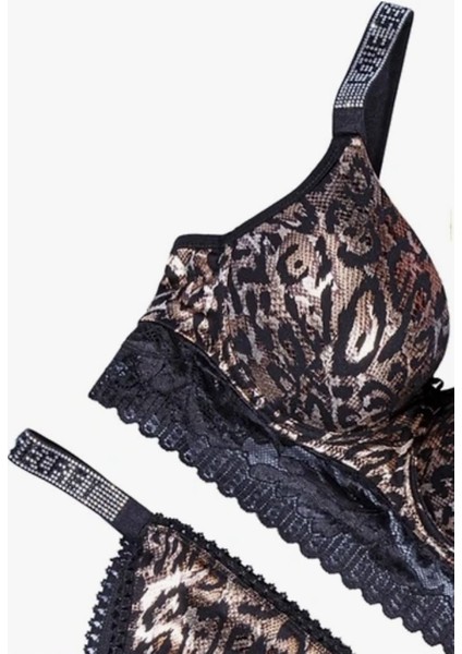Love Secret Destekli Leopar Baskılı Sütyen Takımı modelleri