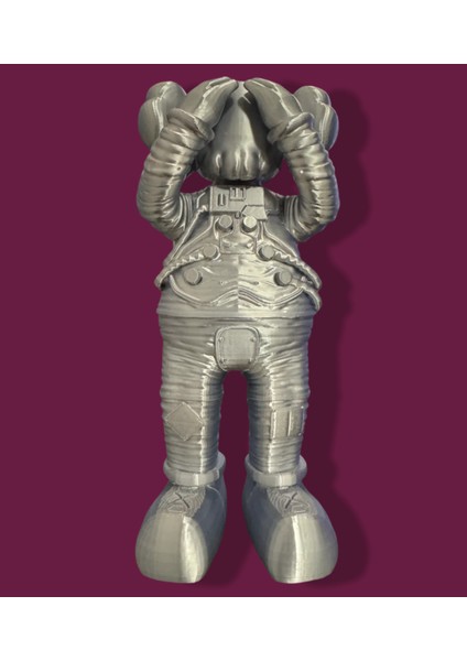 Kaws Astronot Figür 20 Cm Büyük Boy Obje Biblo Gümüş