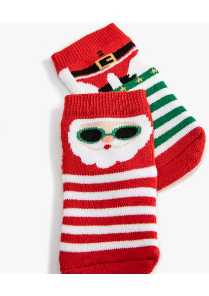 2'Li Yılbaşı Baskılı Havlu Soket Çorap Seti modelleri