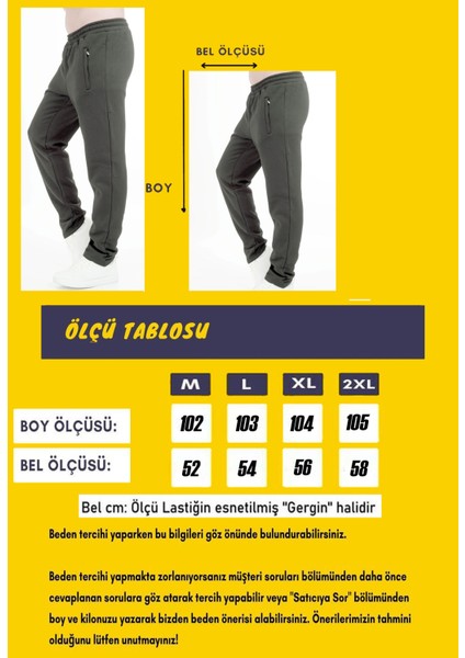 Erkek Açık Haki Üç Iplik Şardonlu Fermuarlı Cepli Düz Paça Kışlık Eşofman Altı EDY201302AH modelleri