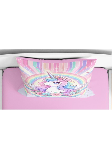 Unicorn 3D Dijital Baskılı Tek Kişilik Nevresim Takımı Genç Nevresim Takımı