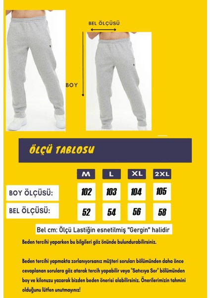 Kar Melanj Erkek Üç Iplik Şardonlu Fermuarlı Cepli Düz Paça Kışlık Eşofman Altı EDY201302KM modelleri