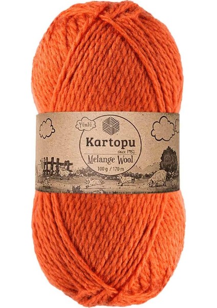 Melange Wool El Örgü Ipi Turuncu K1210 Blsm