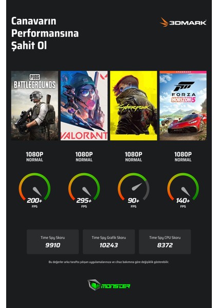Tulpar T5 V23.3 Intel Core i5 12450H 16 GB RAM 500 GB SSD 8 GB RTX 4060 FreeDOS 15,6" FHD 144 Hz Oyun Bilgisayarı fiyatları