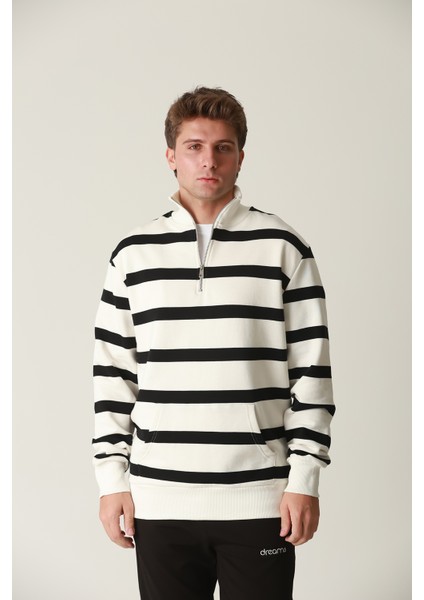 Sweatshirt Erkek Yarım Fermuarlı Dik Yaka Sweatshirt