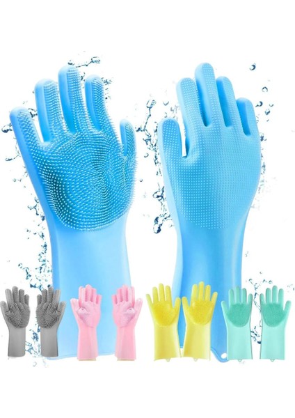 Sihirli Isıya Dayanıklı Silikon Çok Amaçlı Bulaşık Eldiven Fırçası Magic Gloves