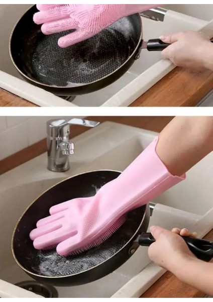 Sihirli Isıya Dayanıklı Silikon Çok Amaçlı Bulaşık Eldiven Fırçası Magic Gloves fırsatları