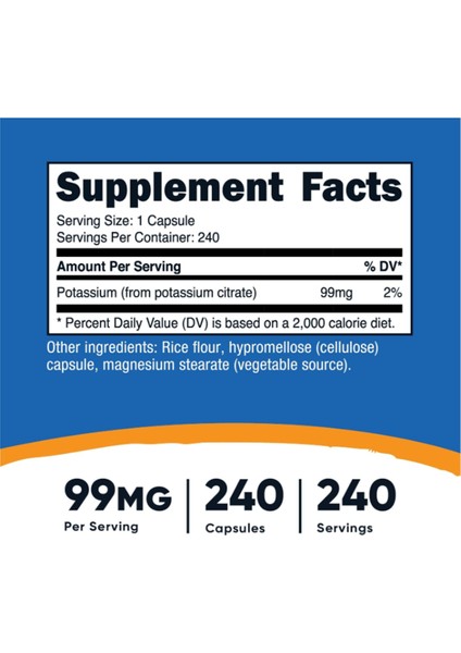 Potassium Citrate 99MG, 240 Capsul