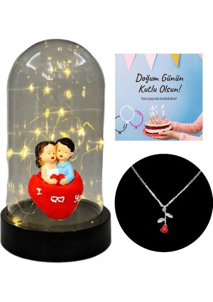 Fanus Teraryum Sevgili Ellerinde Kalp Kolye Hediyeli