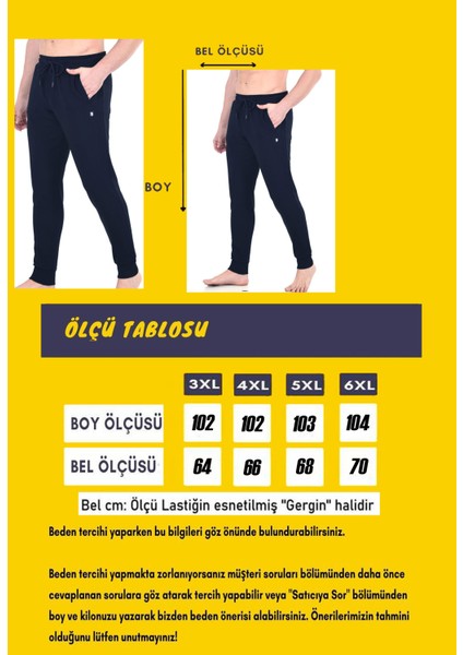 Lacivert Erkek Iki Iplik Klasik Model Cepli Manşetli Paça Büyük Beden Eşofman Altı EDY5428B-L fiyatları
