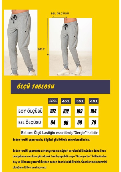 Gri Melanj Erkek Iki Iplik Klasik Model Cepli Manşetli Paça Büyük Beden Eşofman Altı EDY5428B-G modelleri