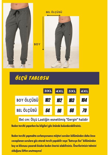 Antrasit Erkek Iki Iplik Klasik Model Cepli Manşetli Paça Büyük Beden Eşofman Altı EDY5428B-A