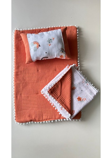 Battaniyeli 3'lü Müslin Alt Açma Seti, Minderi, Müslin, Bebek Yastığı, Yenidoğan, Bebek Ürünleri fiyatları