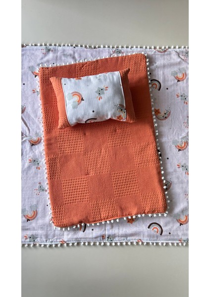 Battaniyeli 3'lü Müslin Alt Açma Seti, Minderi, Müslin, Bebek Yastığı, Yenidoğan, Bebek Ürünleri modelleri