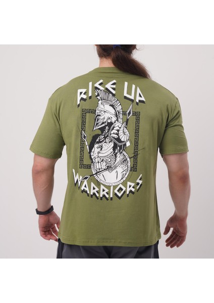 Rise Up Asker Yeşili Oversize Tişört