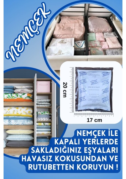 Nemçek Nem Emici Çekici Rutubet Alici Küf Önleyici Kötü Koku Giderici 2000 gr (10 Paket)