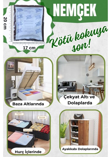 Nemçek Nem Emici Çekici Rutubet Alici Küf Önleyici Kötü Koku Giderici 2000 gr (10 Paket)
