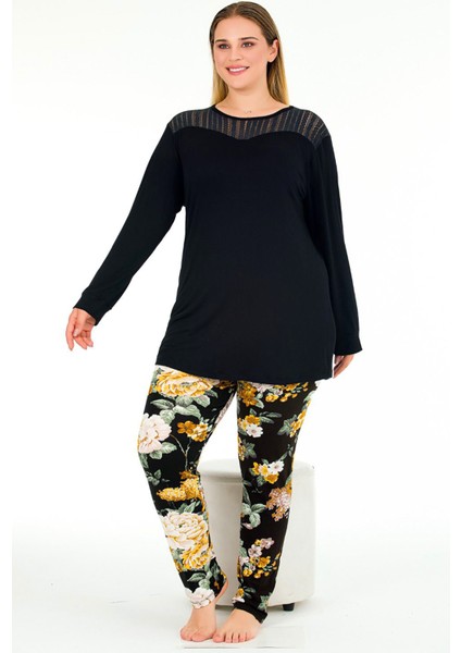 Renk ve Desen Seçenekli Lady Battal Büyük Beden Anne Pijama Takımı modelleri