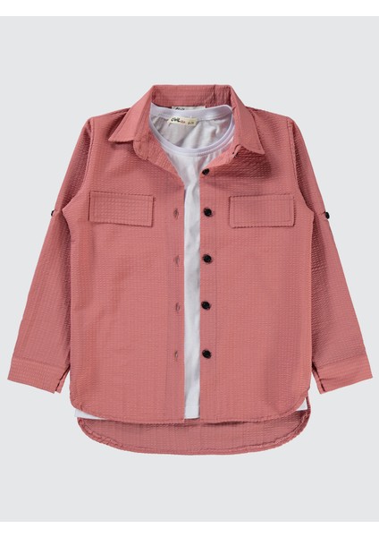 Kız Çocuk Gömlek 10-13 Yaş Gül Kurusu