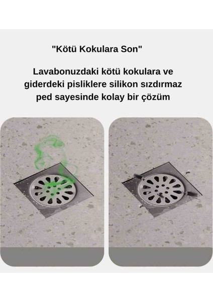 Kötü Koku Önleyici Gider Koruyucu Silikon Mat Banyo Mutfak Lavabo Balkon Gider Tıpası Tıkacı Kapağı (Siyah)