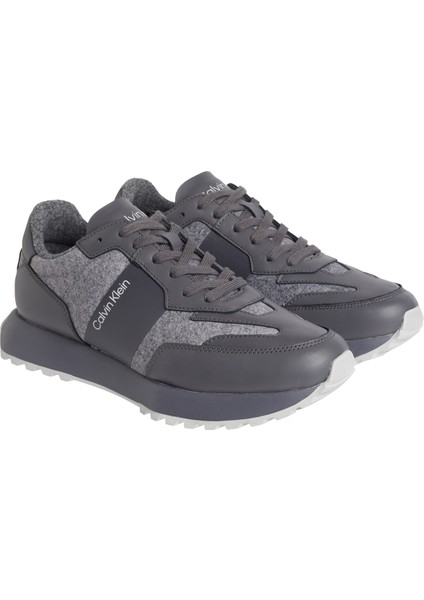 Calvin Klein Gri Erkek Sneaker Low Top Lace Up Wool