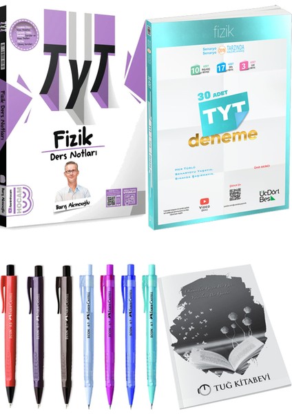 2025 TYT Fizik 30 Deneme - 2025 TYT Fizik Ders Notları + Kalem - Not Defteri
