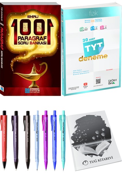 2025 TYT Fizik 30 Deneme - Evrensel Sihirli 1001 Paragraf Soru Bankası + Kalem - Not Defteri