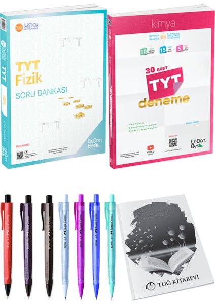 2025 TYT Kimya 30 Deneme - 2025 TYT Fizik Soru Bankası + Kalem - Not Defteri