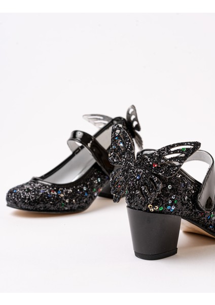 Ortopedi Kız Çocuk Gökkuşağı Kelebekli Topuklu Abiye Ayakkabı fırsatları