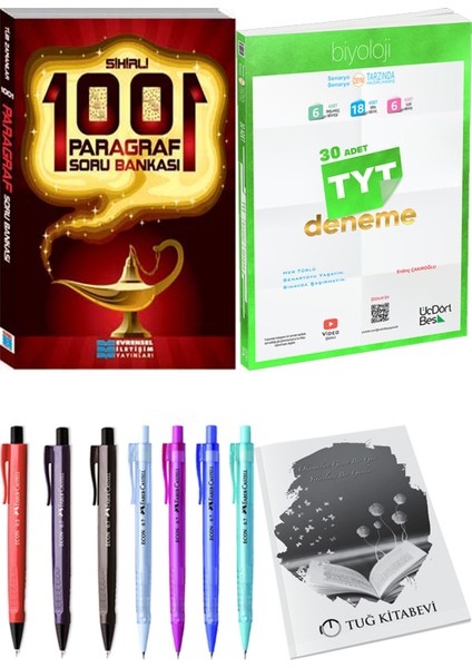 2025 TYT Biyoloji 30 Deneme - Evrensel Sihirli 1001 Paragraf Soru Bankası + Kalem - Not Defteri