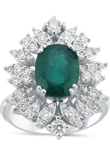 4,51CT Jwd Pırlanta Zümrüt Yüzük