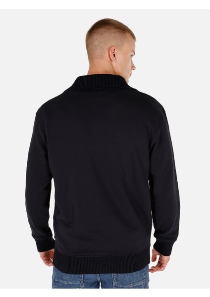 Normal Kesim Fermuarlı Dik Yaka Siyah Erkek Sweatshirt CL1071231 CL1071231_Q1.V2_BLK