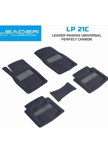 Tekno Trust Citroen C-Eleysee Tüm Modellere Uygun Krom Karbon Siyah 3D Havuzlu Paspas Üniversal