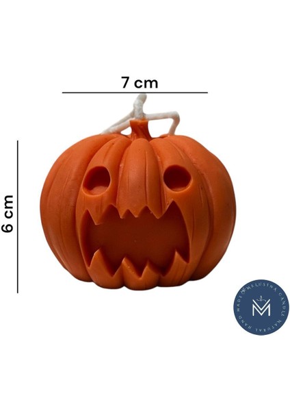 Dekoratif Halloween Pumpkin 2'li - Balkabağı Mum - Kokulu Vegan Soya Wax Mumu