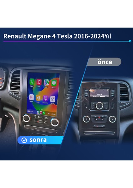 Renault Megane 4 Tesla 2016-2024YIL 9.7 Inç Dikey Ekran 2g Ram + 32GB Hafıza Navigasyon Cihazı Çerçeveli ve arka görüş kameralı fiyatları