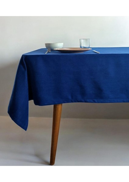 Lacivert Kadife Dokulu Dertsiz Masa Örtüsü