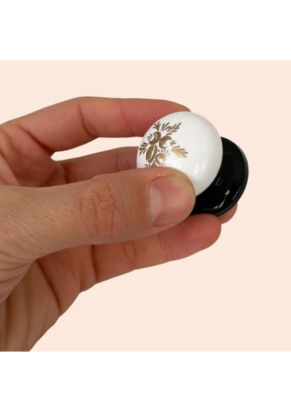 15 Adet Yasemin Kulp Beyaz Polimer Düğme Kulp Siyah Tablalı Mobilya Mutfak Dolabı Çekmece Kulbu modelleri