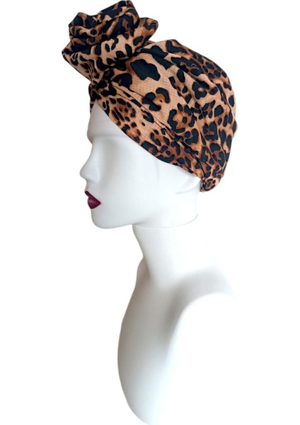 Leopar Desen Saç Bonesi
