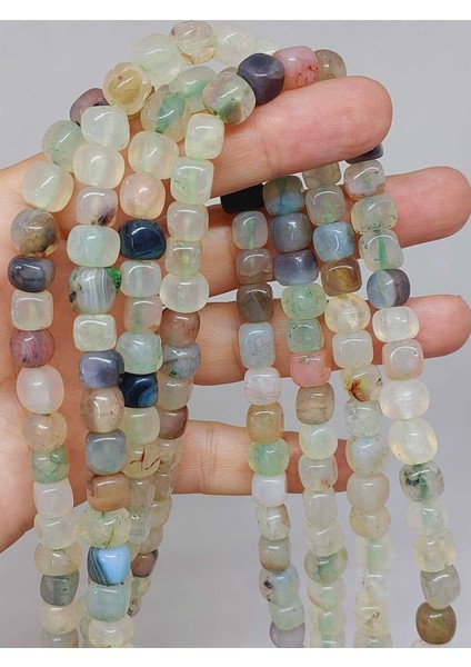 Akik Taşı Küp Şekilli 6-7mm Aralığı Dizi (54454)